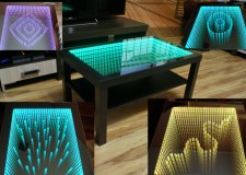 Masa 3D personalizata, masa infinity, masa sticla LED