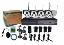 Kit Sistem Video Supraveghere Wireless 4 camere HD iluminare IR 30m