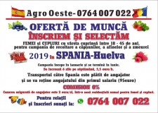 Locuri de munca in SPANIA zona HUELVA (recrutam din judetul OLT)