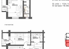 3 camere,2 terase si pe 2 nivele cu scara interioara doar la SUBCETATE  GREEN  RESIDENCE