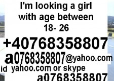 a0768358807 id mess suflettbun Caut o fata cu varsta intre 18-26 ani pentru casatorie sau relatie de lunga durata Id de mess: (litera) a (urmat de cifrele) zero sapte sase opt trei cinci opt opt zero sapte  Detalii pe skype a0768358807 sau pe messenger su