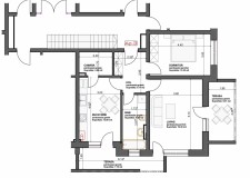 apartament cu 2 camere 63 mp utili plus 2  terase