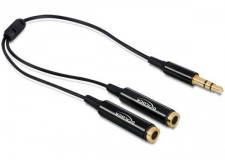 Cablu Audio Stereo jack tata 3.5 mm la 2 x Stereo jack mama 3.5 mm 3 pin 25 cm - 65356