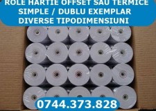 Role hartie pentru imprimante pos termice sau matriciale, role hartie offset sau termice, simple sau dublu exemplar.