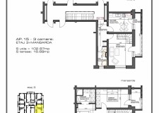 ap. 3  camere 102 mp +3 terase 17  mp la 61800 euro