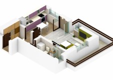 garsoniera decomandata, 38 mp cu super terasa de 10 mp