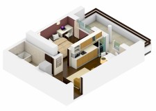 studio cu 2 camere, 36 mp + terasa de 11 mp