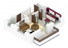 garsoniera decomandata, 31 mp + terasa