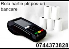Rola hartie ptr.pos-uri bancare (cititoare de carduri) folosite ptr. realizarea platilor cu cardul in magazine, restaurante, cafenele, farmacii, supermarketuri, etc.