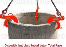 Dispozitive de ridicare din lant cu clesti pentru tuburi de beton