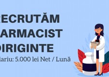 Recrutam Farmacist Diriginte in Ciolpani