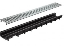 Kit rigola pp-hd + gratar otel zincat dn100 h63, clasa a15 drine