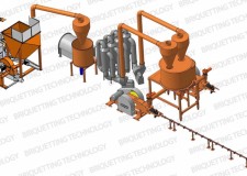 Linie brichetare brichete din rumegus 700 kg/ora cu diametru 70-75mm