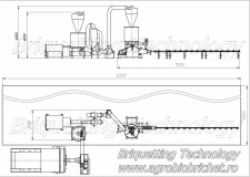 Linie completa brichetare brichete 300-400 kg/ora cu diametrul de 60mm din paie si resturi vegetale