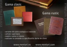 Coperta meniu din piele naturala si ecologica